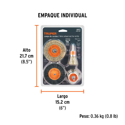 Juego de 4 Cardas para Taladro, Truper