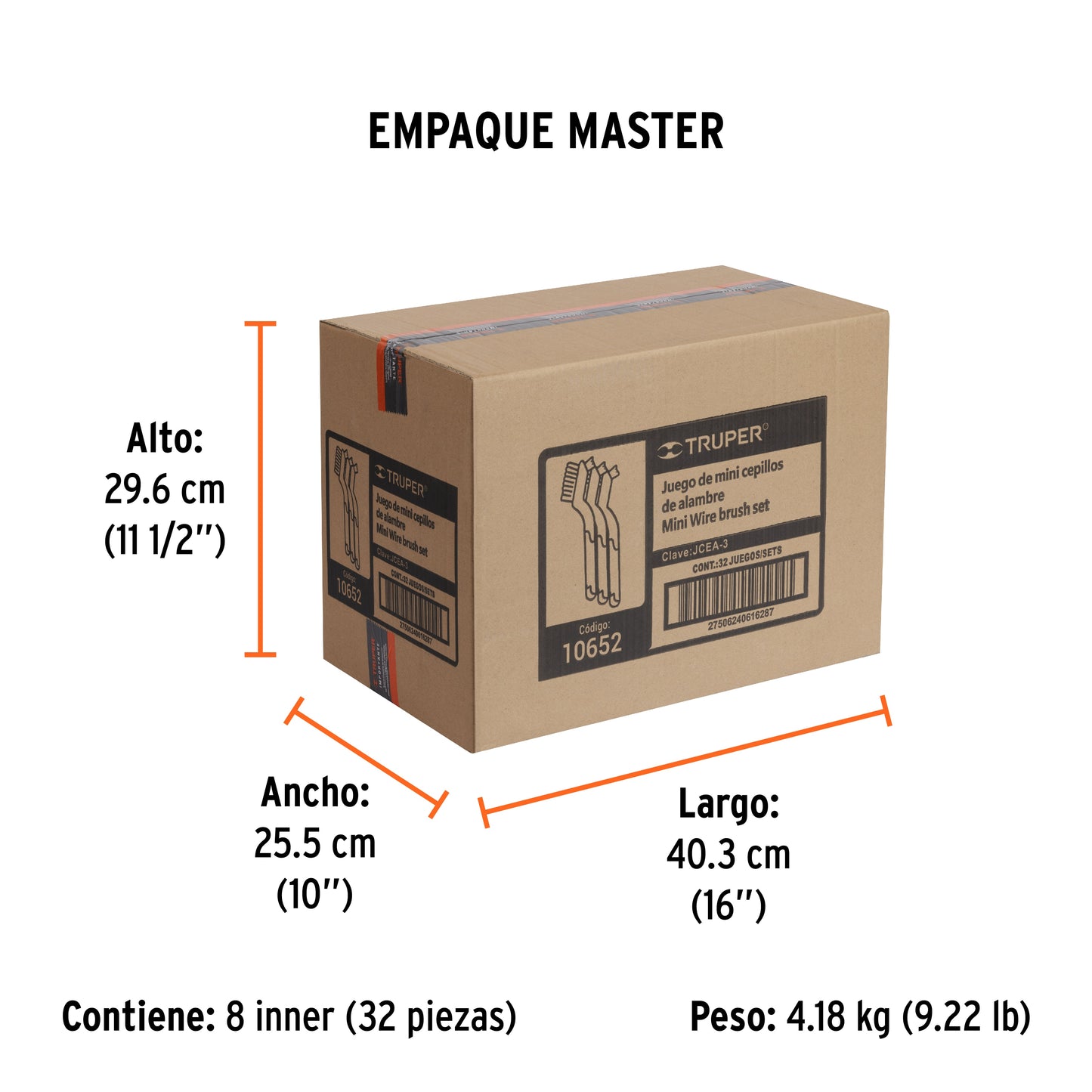 Juego de 3 Minicepillos de Alambre 28 Pinceles, Truper
