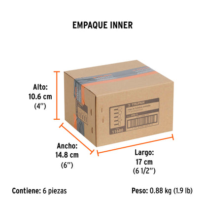 Juego de 5 Piedras Montadas Zanco 1/4", Uso General, Truper