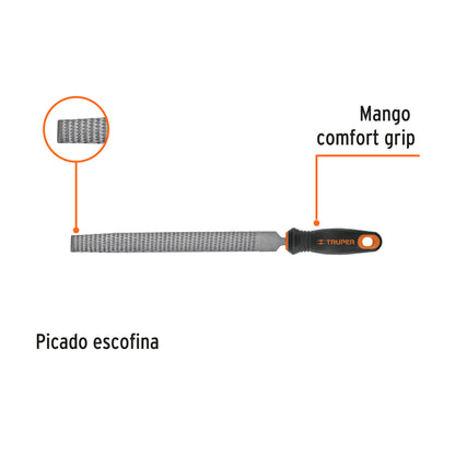 Lima Escofina 6" con Mango Comfort Grip, Truper