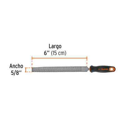 Lima Escofina 6" con Mango Comfort Grip, Truper