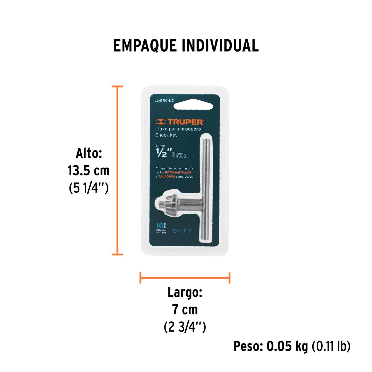 Llave para Broquero de 1/2", Truper