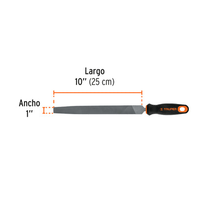 Lima Plana Muza 10" con Mango Comfort Grip, Truper