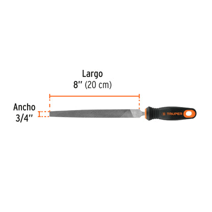 Lima Plana Muza 8" con Mango Comfort Grip, Truper