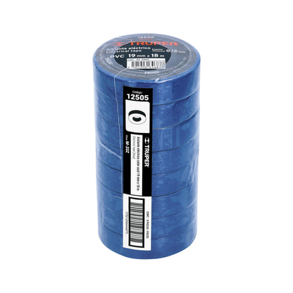 Cinta de Aislar de 18 M X 19 Mm, Azul, Truper