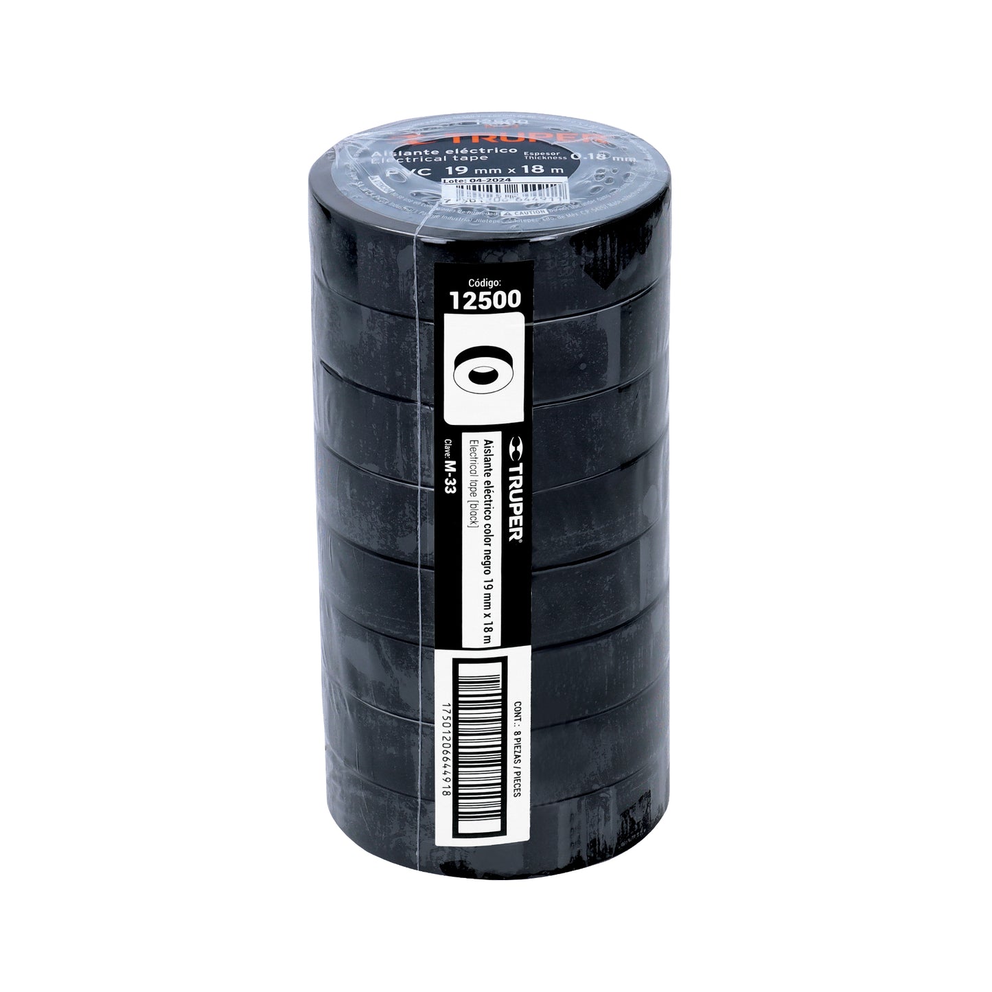 Cinta de Aislar de 18 M X 19 Mm, Negra, Truper