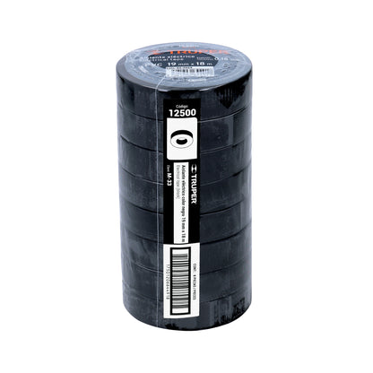 Cinta de Aislar de 18 M X 19 Mm, Negra, Truper