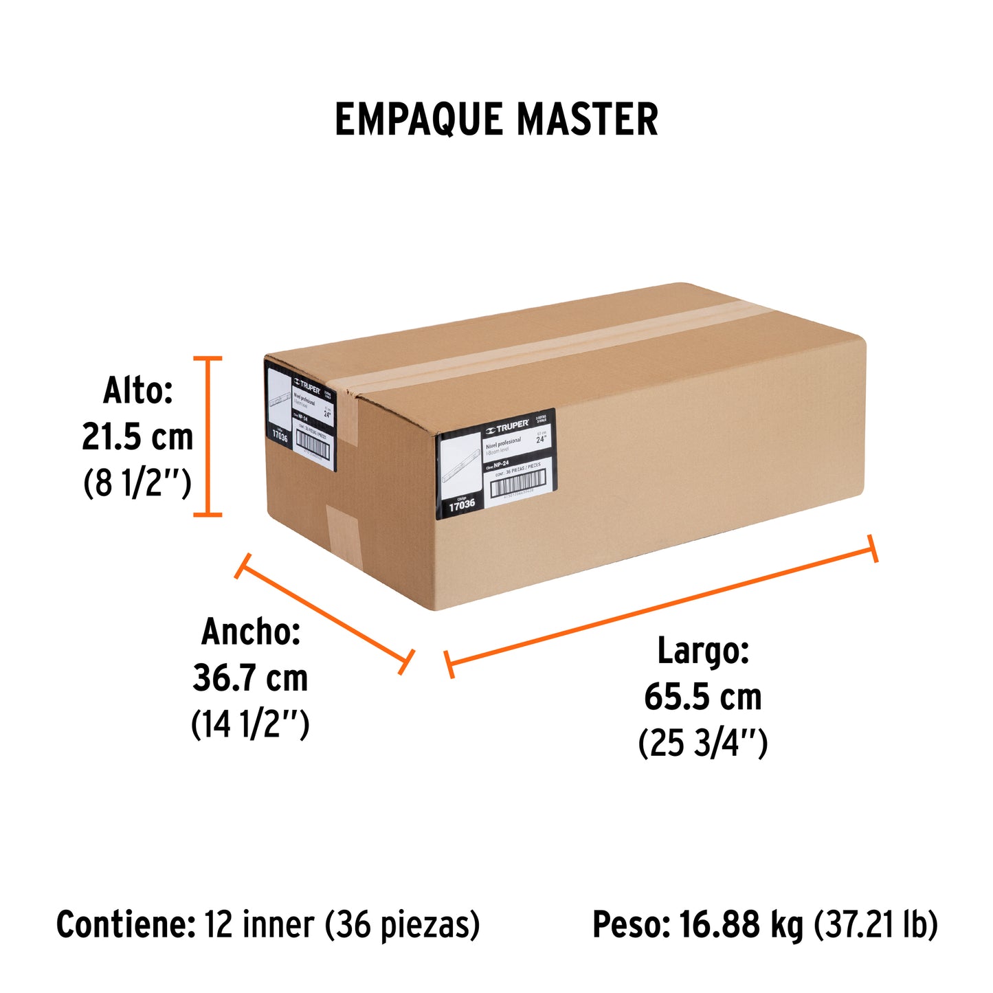 Nivel Profesional de 24" con Protección de Abs, Truper