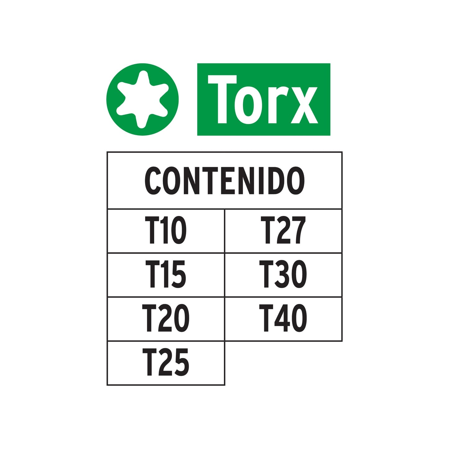 Juego de 7 Puntas Torx Combinadas Largo 2", Truper Expert