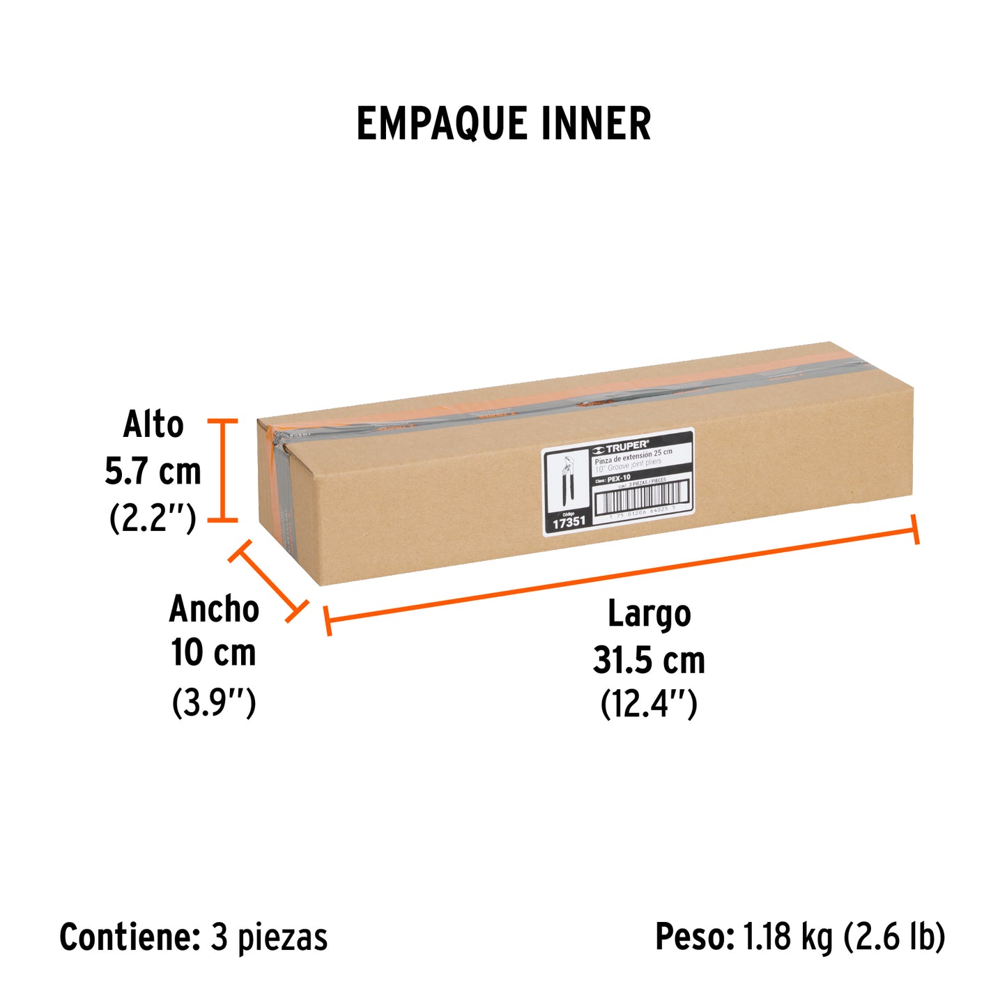 Pinza de Extensión 10" Mango de Pvc, Truper