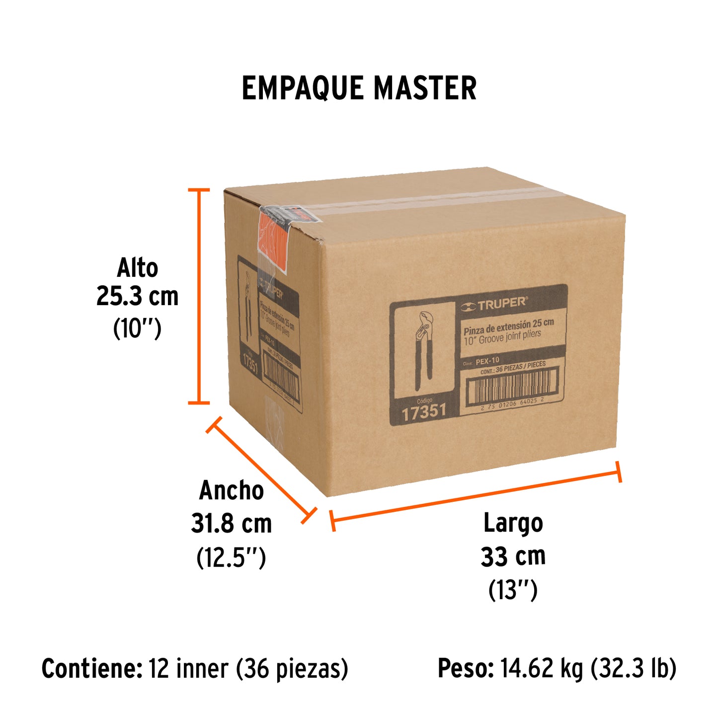 Pinza de Extensión 10" Mango de Pvc, Truper