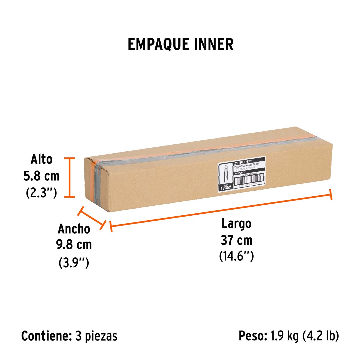 Pinza de Extensión 12" Mango de Pvc, Truper