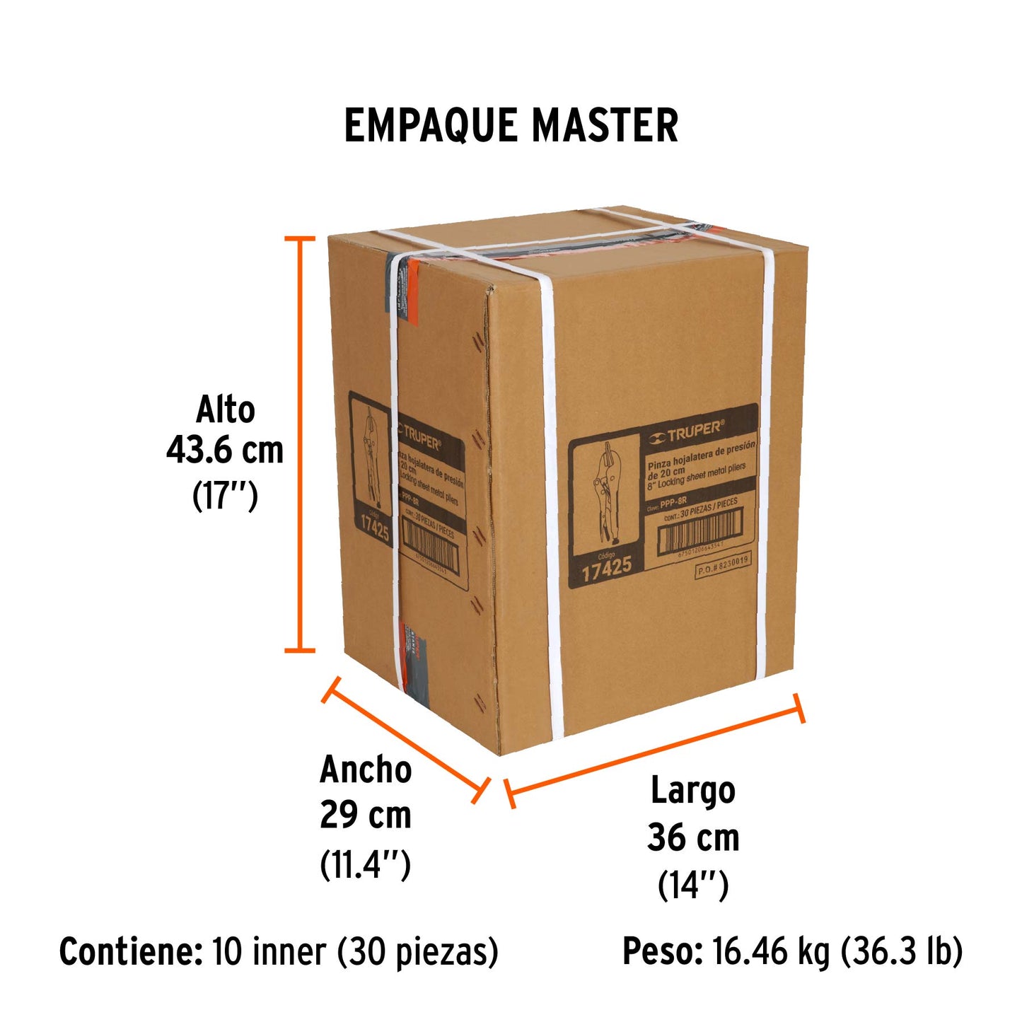 Pinza de Presión 8" Hojalatera, Truper