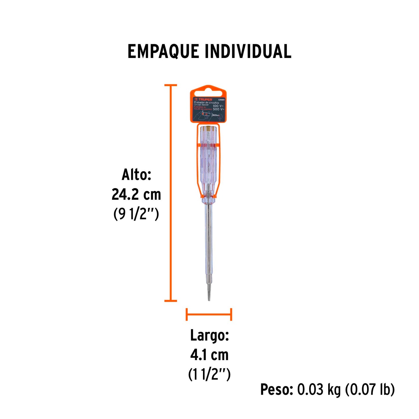 Probador de Circuitos de Corriente Alterna 19 Cm, Truper