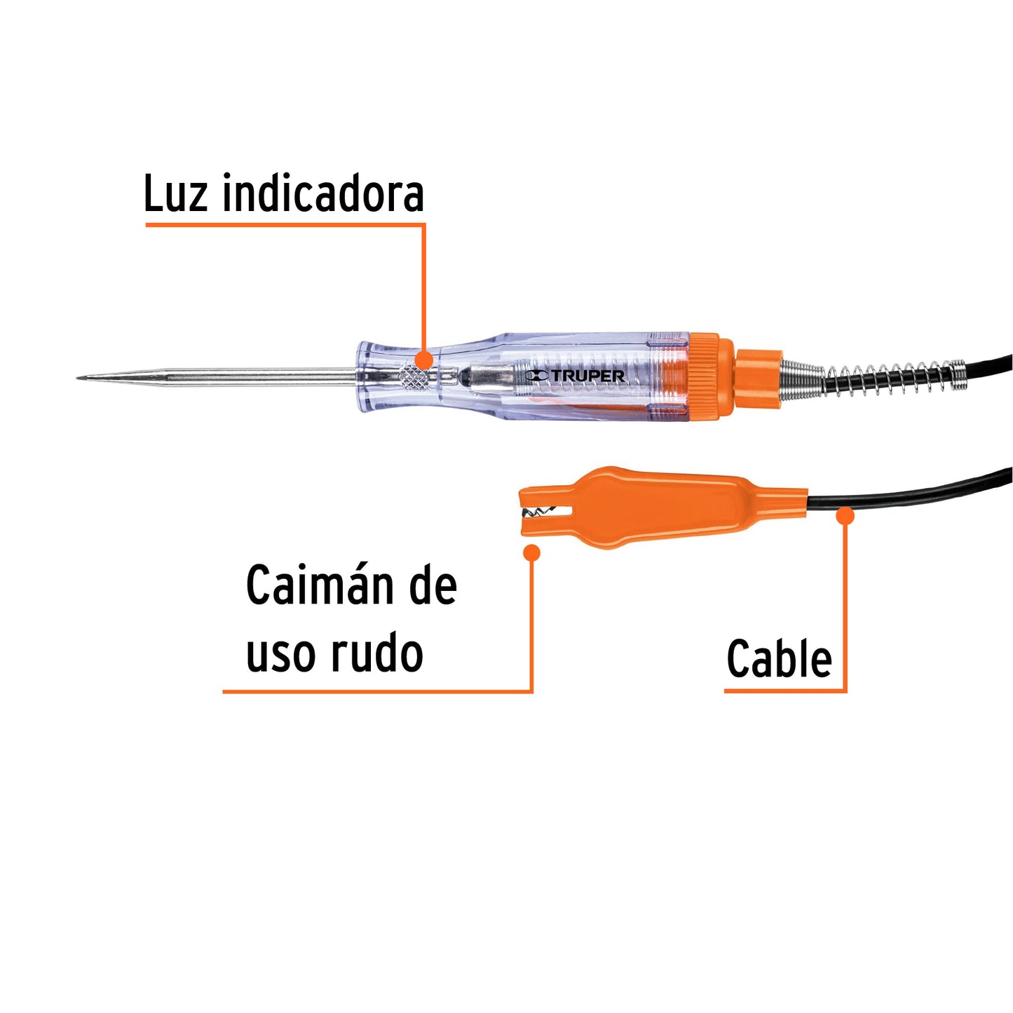 Probador de Circuitos de Corriente Directa 20 Cm, C/caimán