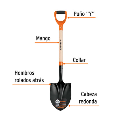 Pala Redonda T-2000, Puño "y", Truper