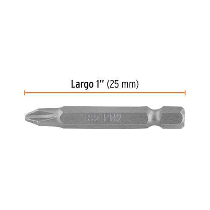 Estuche con 5 Puntas de Cruz Ph2 Largo 2", Truper Expert