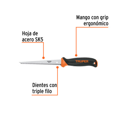 Serrucho de 6" para Plafón y Muros de Yeso, Truper