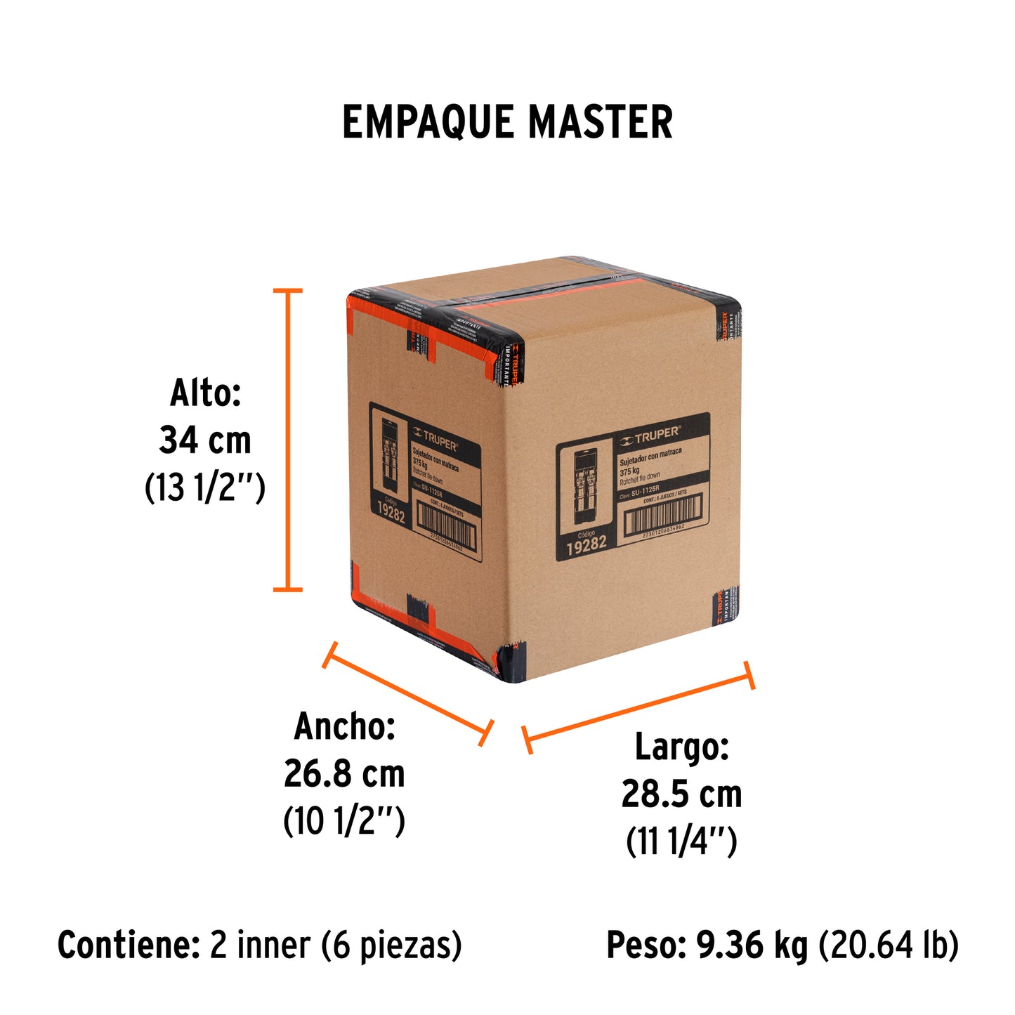 Juego de 2 Sujetadores con Matraca Carga Máxima 1125 Kg