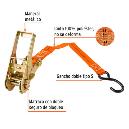 Juego de 2 Sujetadores con Matraca Carga Máxima 1125 Kg