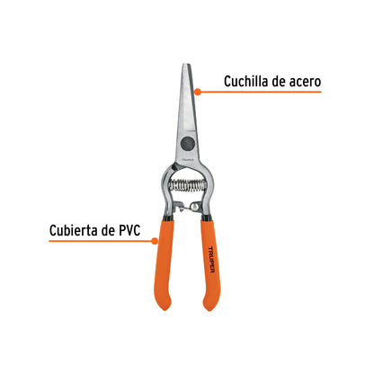 Tijera Forjada para Poda 8", Curva, Corte de Uva, Truper