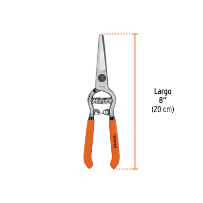Tijera Forjada para Poda 8", Curva, Corte de Uva, Truper