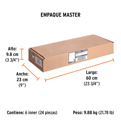 Machete Estándar 16" Cacha Naranja Remachada, Truper
