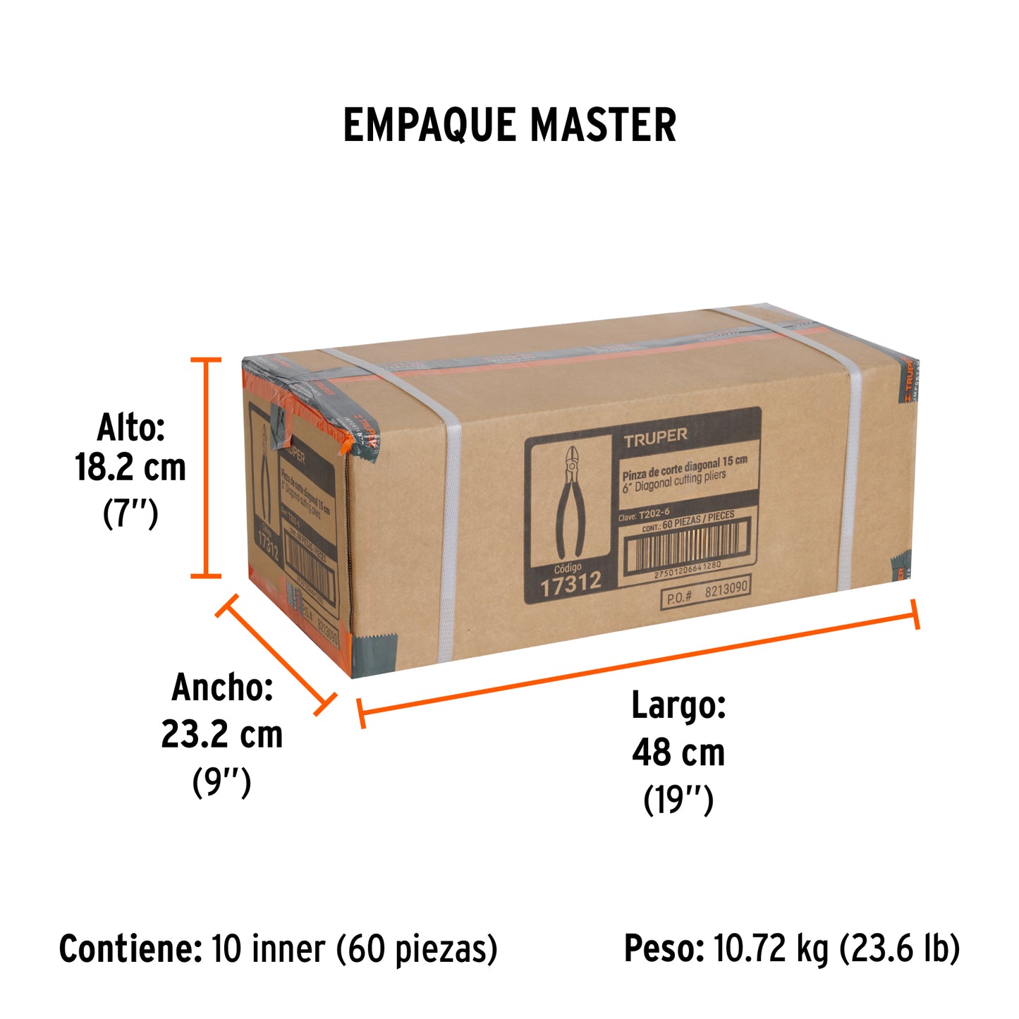 Pinza de Corte Diagonal 6" Mango de Pvc, Truper