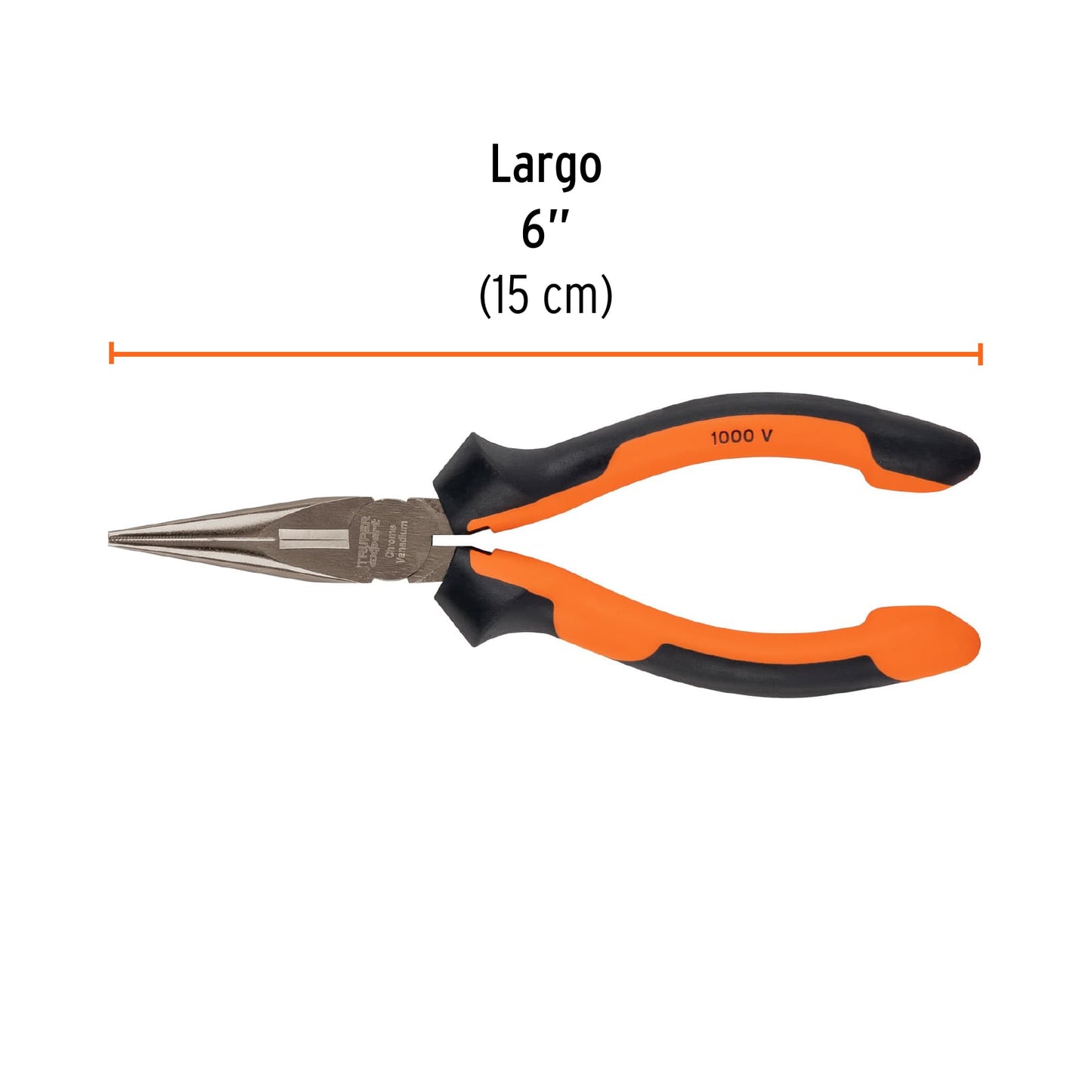 Pinza Punta y Corte 6" Mango Comfort Grip, Truper Expert