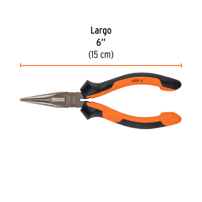 Pinza Punta y Corte 6" Mango Comfort Grip, Truper Expert