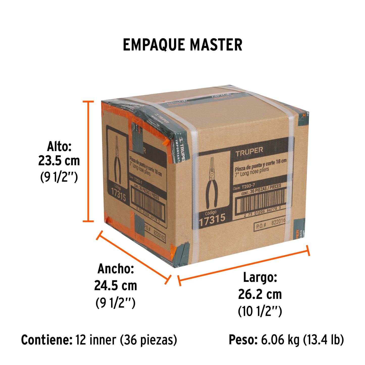 Pinza de Punta y Corte 7" Mango de Pvc, Truper