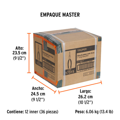 Pinza de Punta y Corte 7" Mango de Pvc, Truper