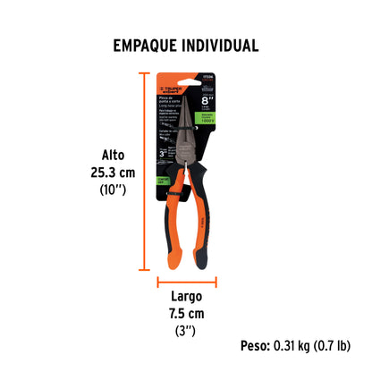 Pinza Punta y Corte 8" Mango Comfort Grip, Truper Expert