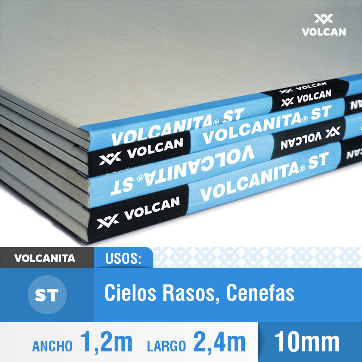 PLANCHA YESO CARTON STD.  10mm