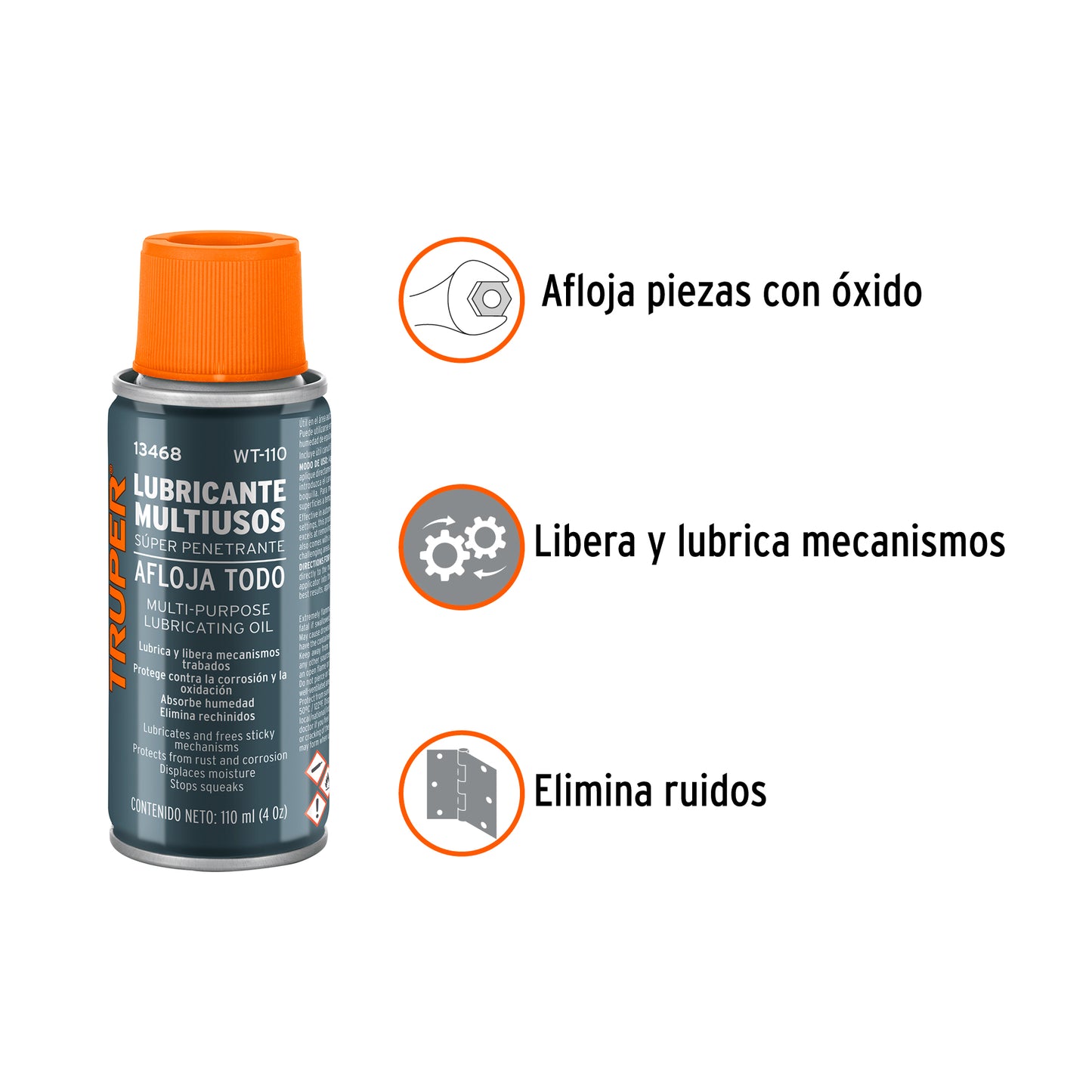 Lubricante Multiusos en Aerosol, 110ml (4oz), Truper