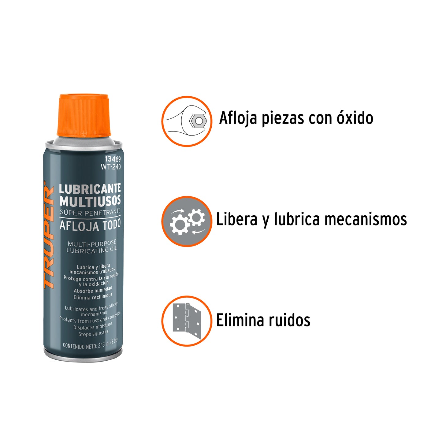 Lubricante Multiusos en Aerosol, 235ml (8oz), Truper