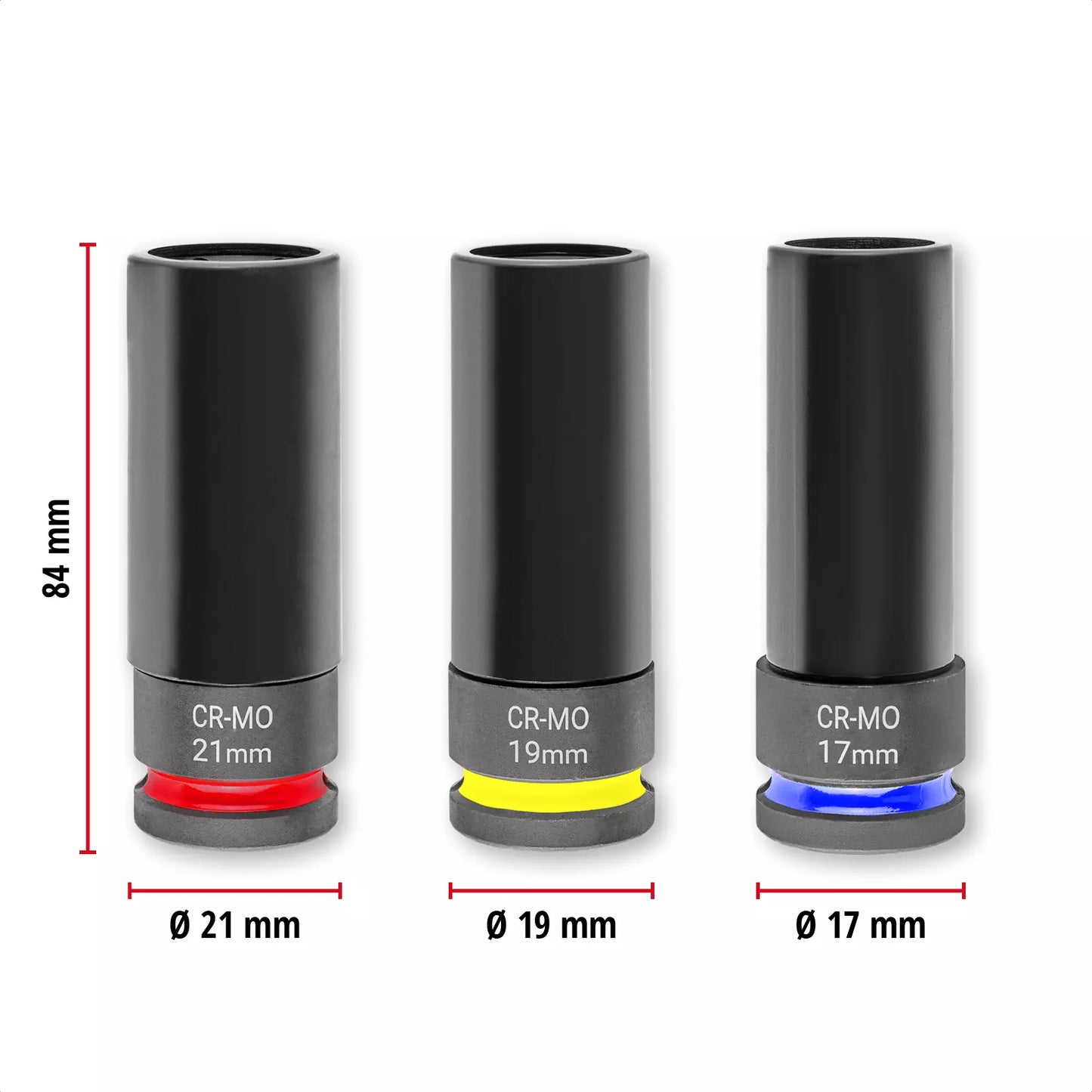Einhell Set de puntas M-CASE, 3-pc. Automotive Impact Socket Set