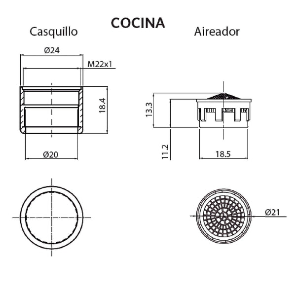 SET DE 2 AIREADOR BAÑO/COCINA