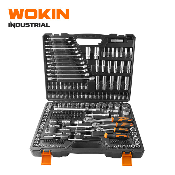 Juego de Dados con Chicharra 1/2", 3/8" y 1/4". 215 Piezas